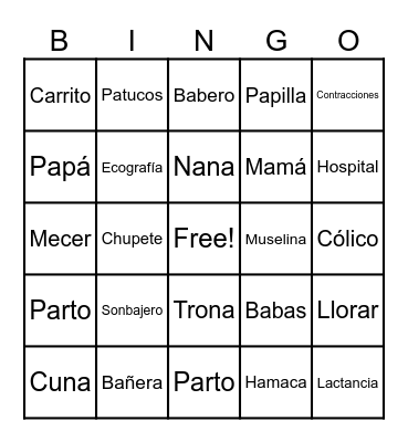 Daniela o Mateo Bingo Card