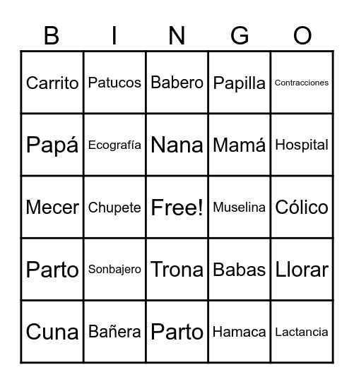 Daniela o Mateo Bingo Card