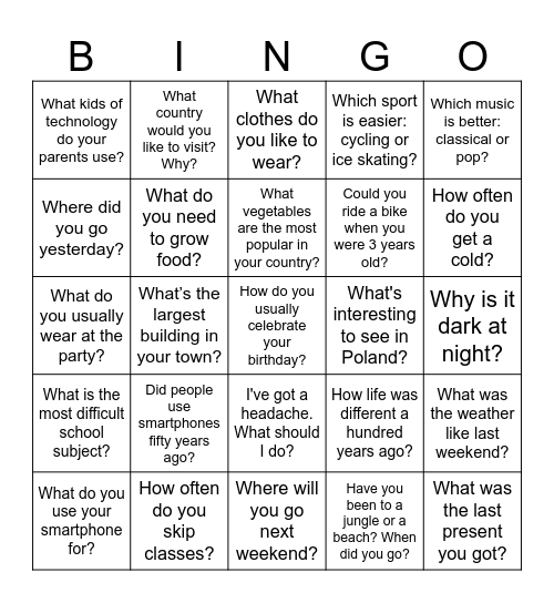Look 4 Bingo Card