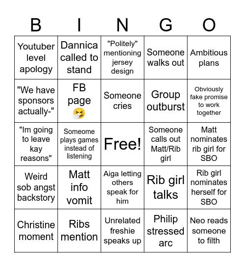 ANI 2024-2025 Open Forum Bingo Card