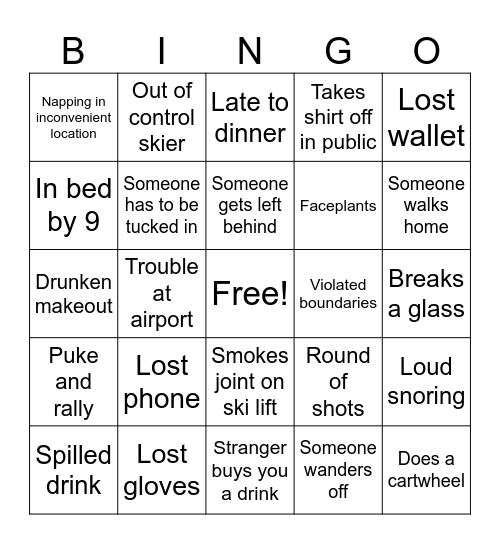 Keg Cup 2025 Bingo Card