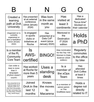 Find someone who... Bingo Card