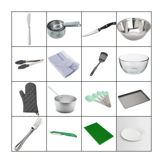 Equipment Bingo Card