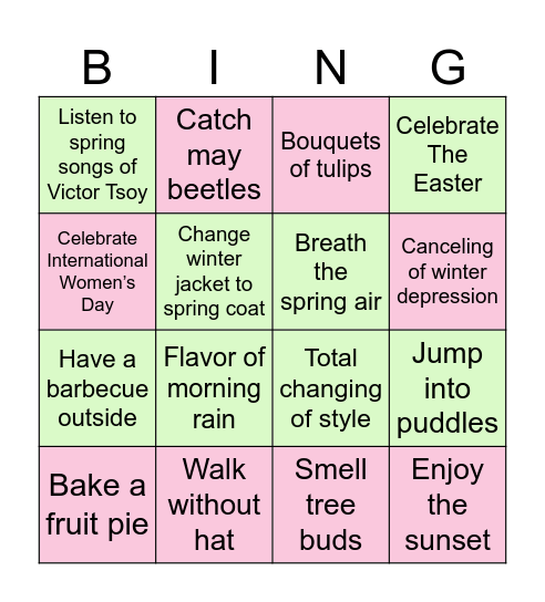 Spring bingo🦋 Bingo Card