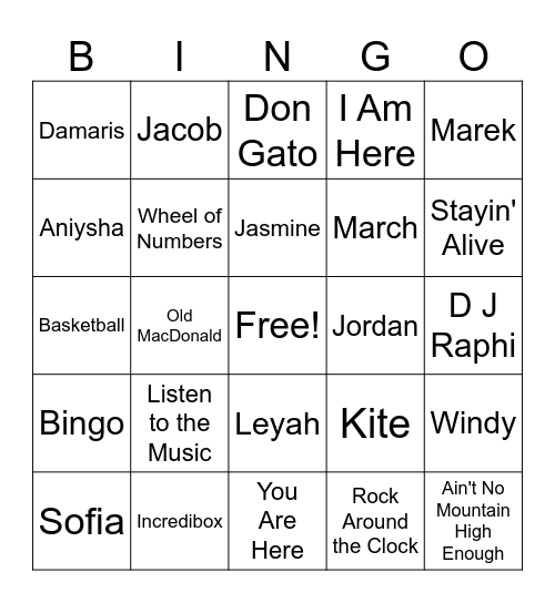 March Bingo Card