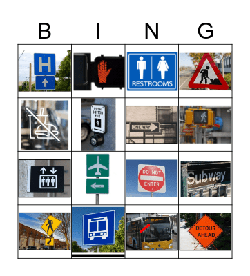Community Signs Bingo Card