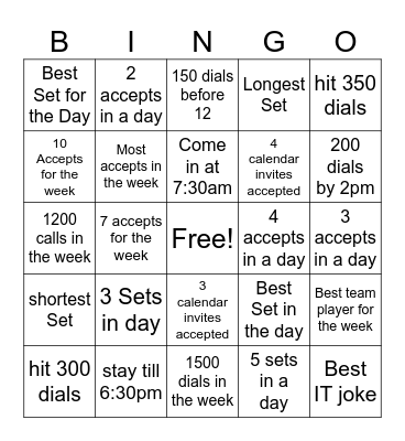 SDR Bingo Card