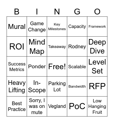 Onsite Bingo Card