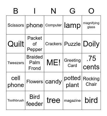 "In Your Room" Bingo Card