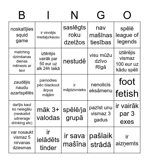 dz.d Bingo Card