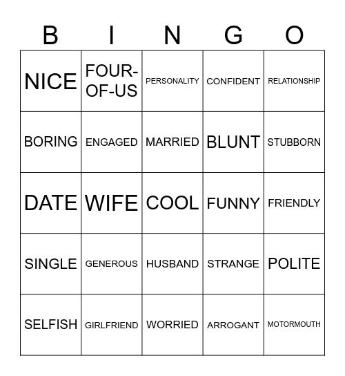 ASL 2: UNIT 6- TOPIC 1 Bingo Card