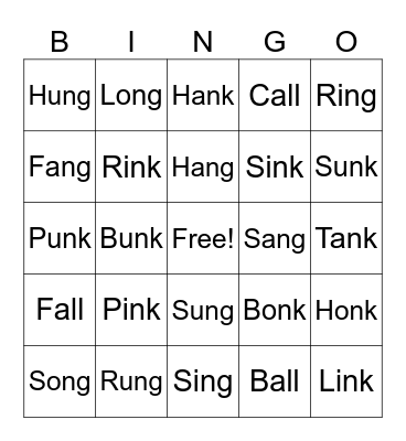 Glued Sounds Bingo Card