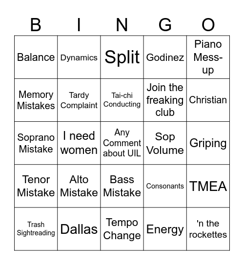 Graves Bingo Card