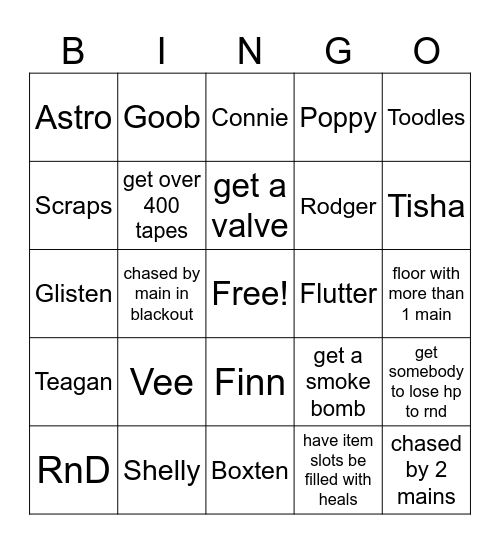 DANDY. Bingo Card