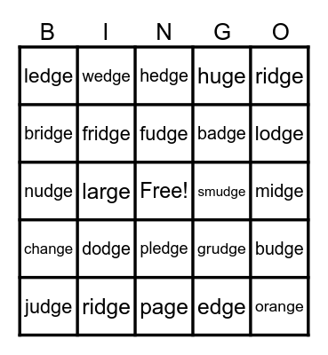 Dje & J Sounds Bingo Card