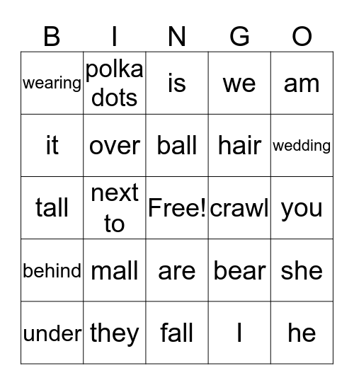 Game Night Bingo Card