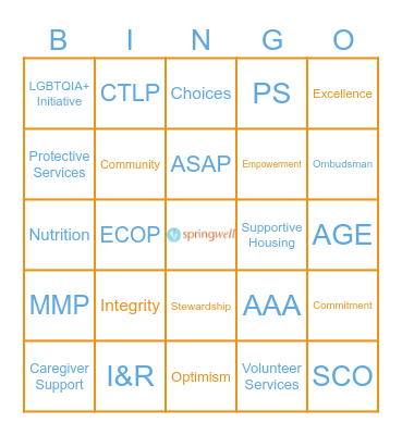 Springwell Bingo! Bingo Card