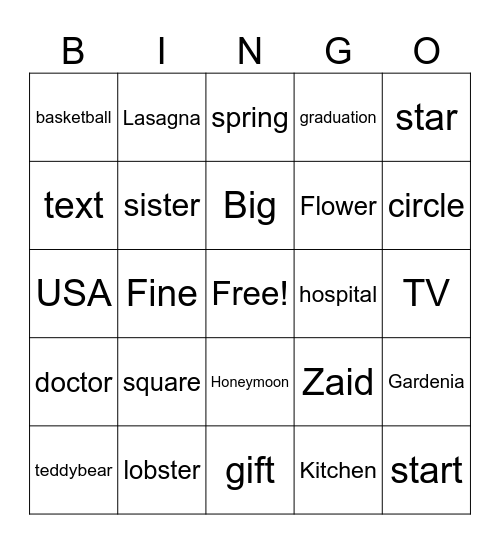 Bingo Card