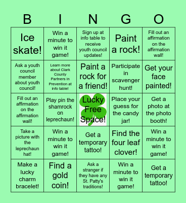 St. Patty's Day Bingo Card