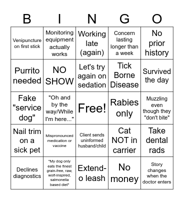 Vet Med BINGO! St. Paddy's Day 2025 Bingo Card