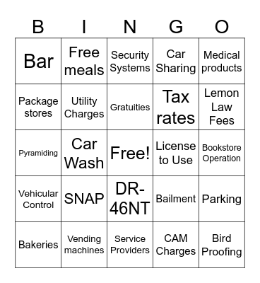 SUTLA - Game #1 Bingo Card
