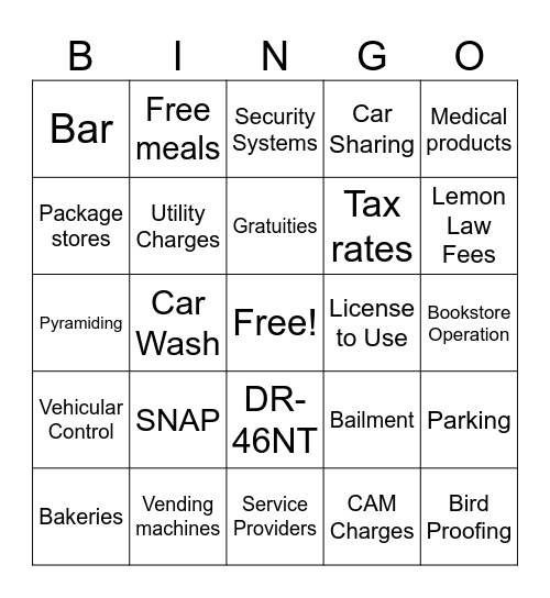 SUTLA - Game #1 Bingo Card