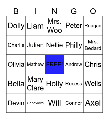 1B Bingo Card