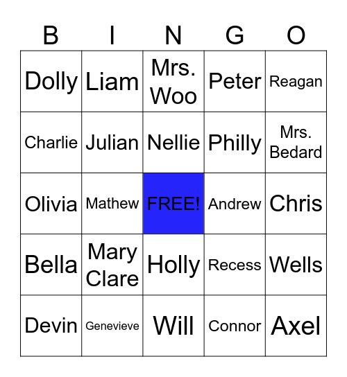 1B Bingo Card
