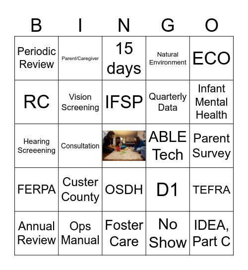 SoonerStart Bingo Card