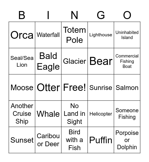 Bliss Balcony Bingo Card