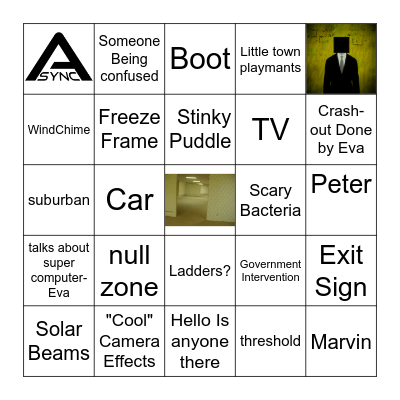Backrooms Bingle Bingo Card