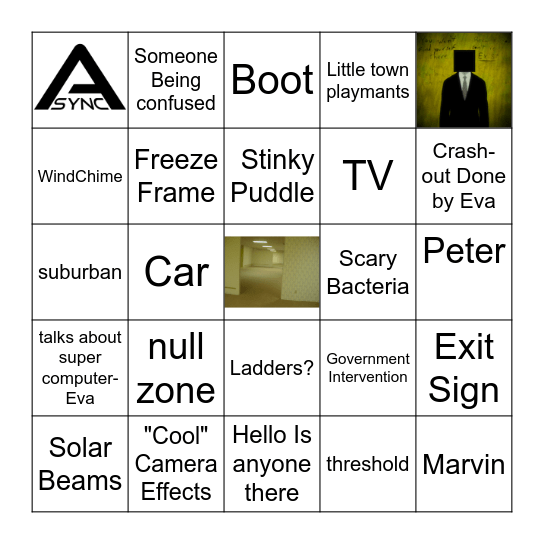 Backrooms Bingle Bingo Card