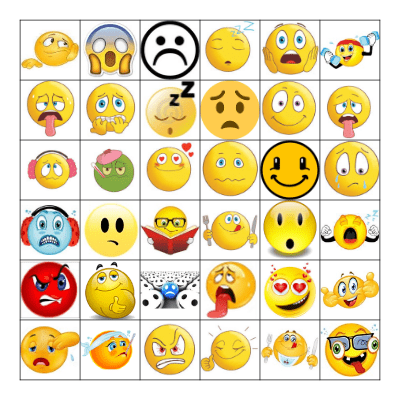 Feelings Bingo Card