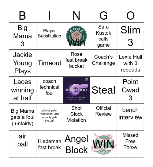 UNRIVALED 3/3/25 Game 1 Bingo Card