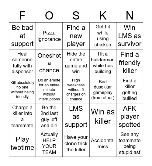 Its time we forsake Bingo Card