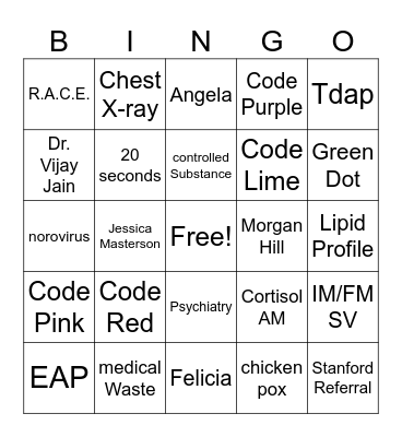 MIST BINGO! Bingo Card