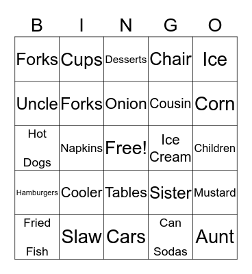 Williams    Family   Reunion Bingo Card