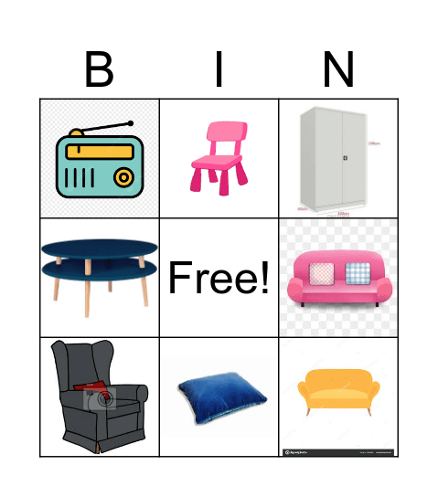 furnitures Bingo Card