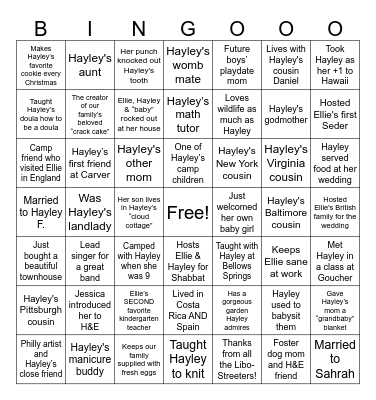 It Takes a Village! Bingo Card