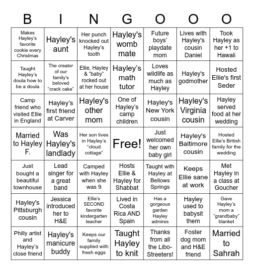 It Takes a Village! Bingo Card