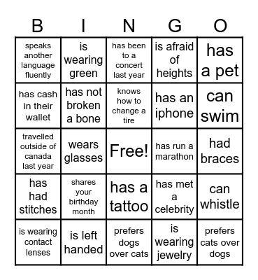 Baby Shower Bingo Card
