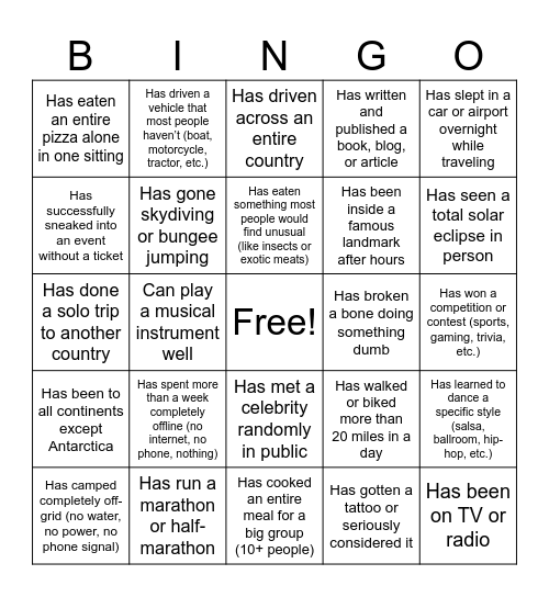 M&O + DQ + Friends Bingo Card