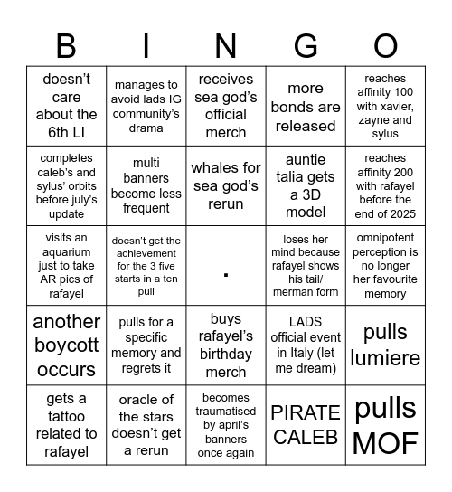 Greta’s 2025 LADS Bingo Card