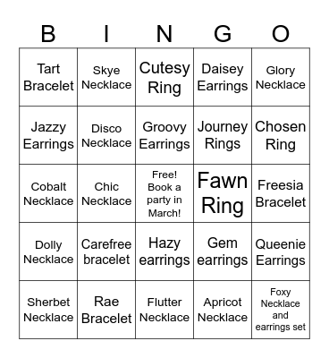 BLINGO Bingo Card