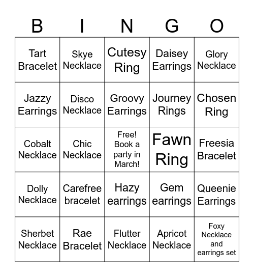BLINGO Bingo Card