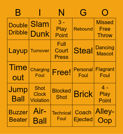 March Madness Bingo Card