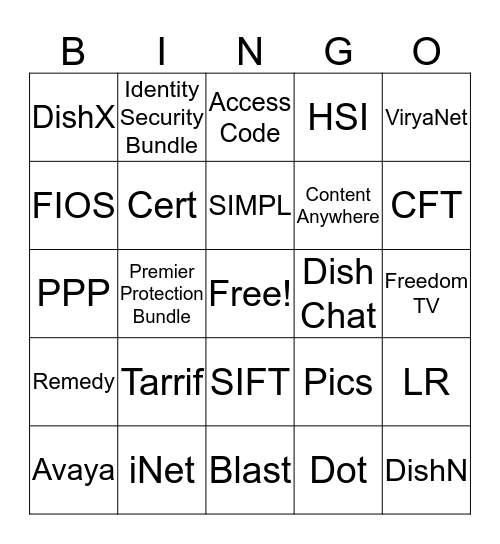 One Touch Training Bingo  Bingo Card
