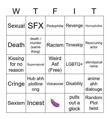 TT Bingo Card