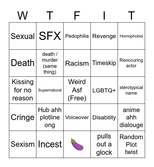 TT Bingo Card