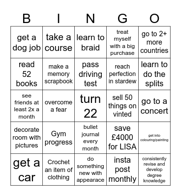 2025 Bingo Card